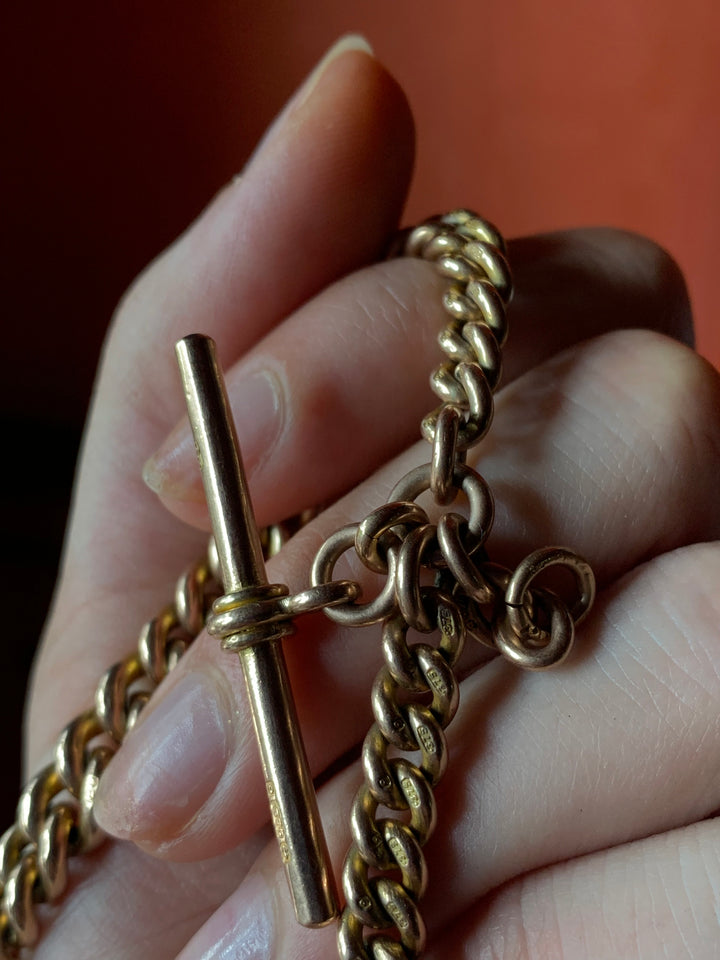 15.25" 9K Victorian T-Bar Chain 61g