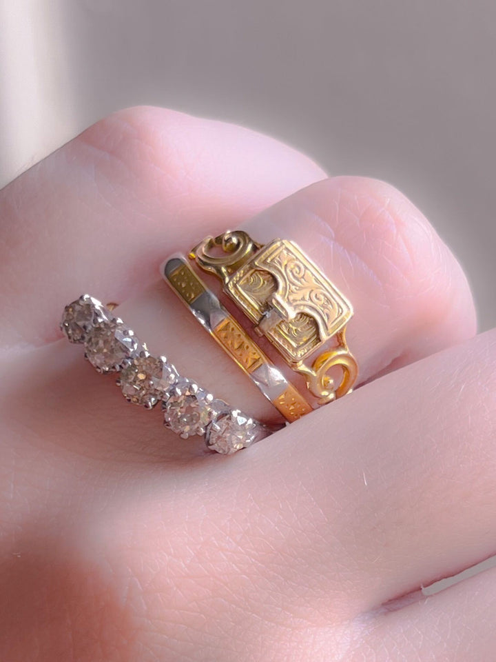 Outrageous 20k Gold Letter Ring c. 1870