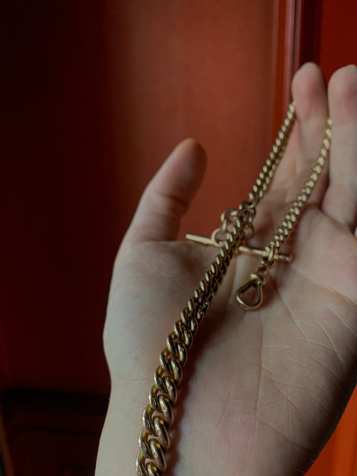 15.25" 9K Victorian T-Bar Chain 61g