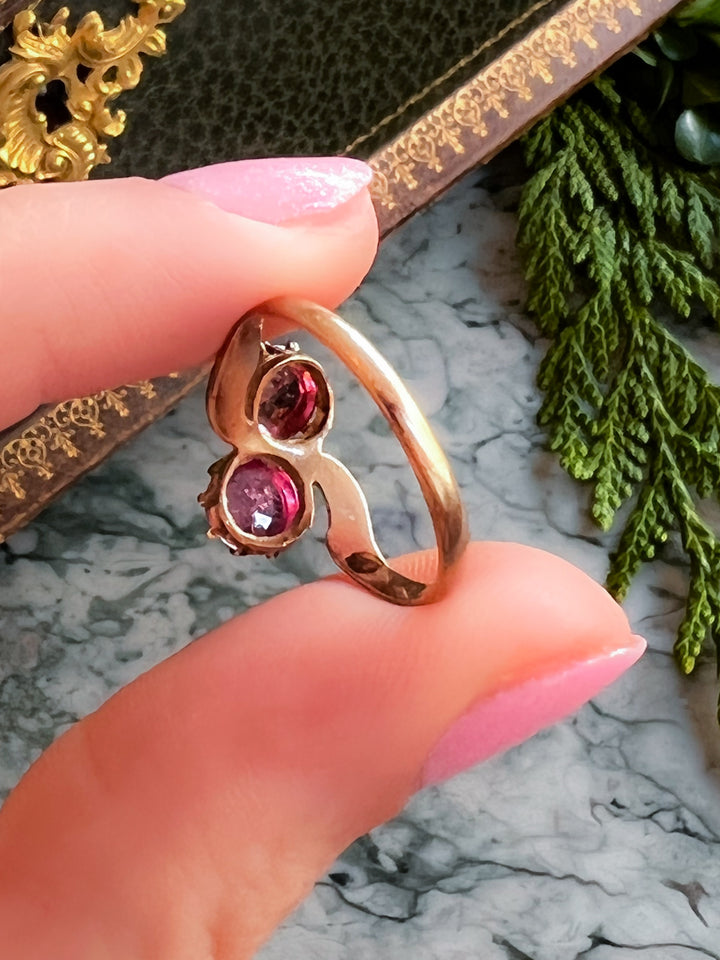 Candy Pink Tourmaline Cabochon Ring in 10ct