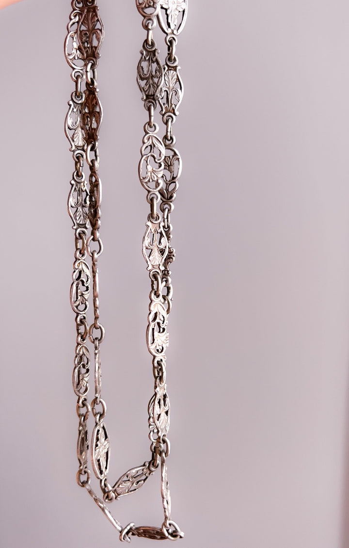 Outrageous Art Nouveau Sterling Station Necklace