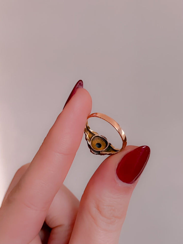 Lovely Victorian 12ct Persian Turquoise and Seed Pearl Ring
