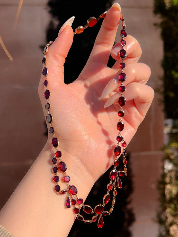 Georgian Foiled Garnet Riviere