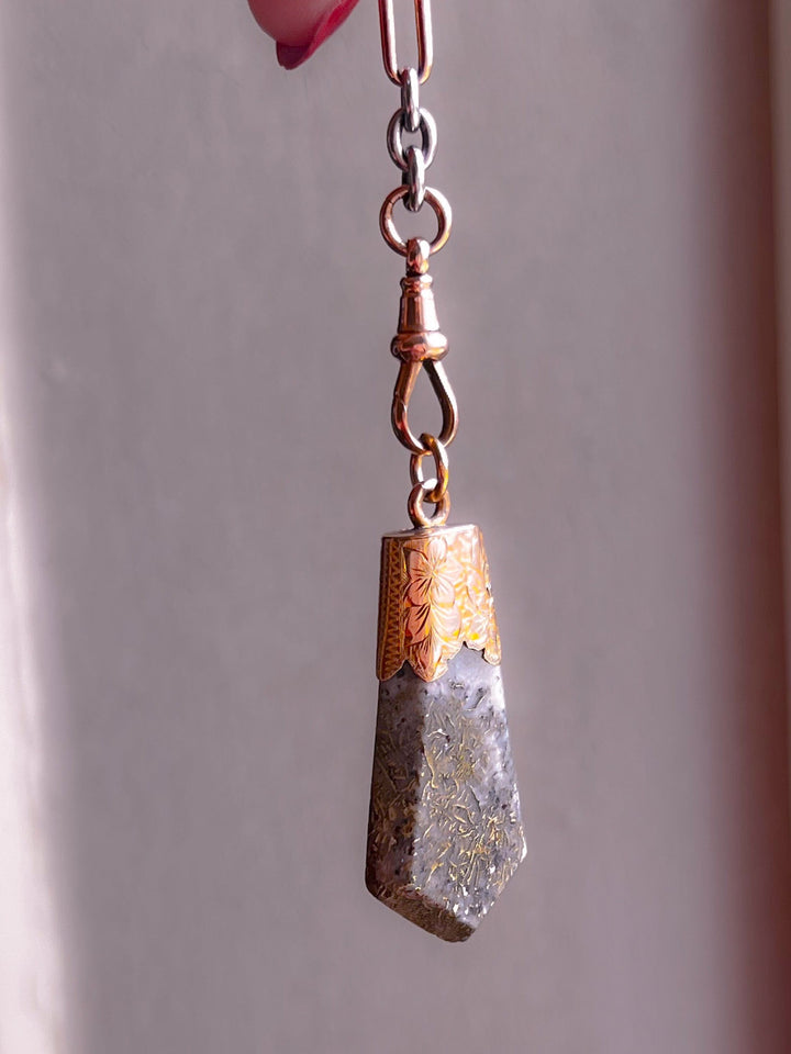 Stunning Gold-in-Quartz Pendant in 15k