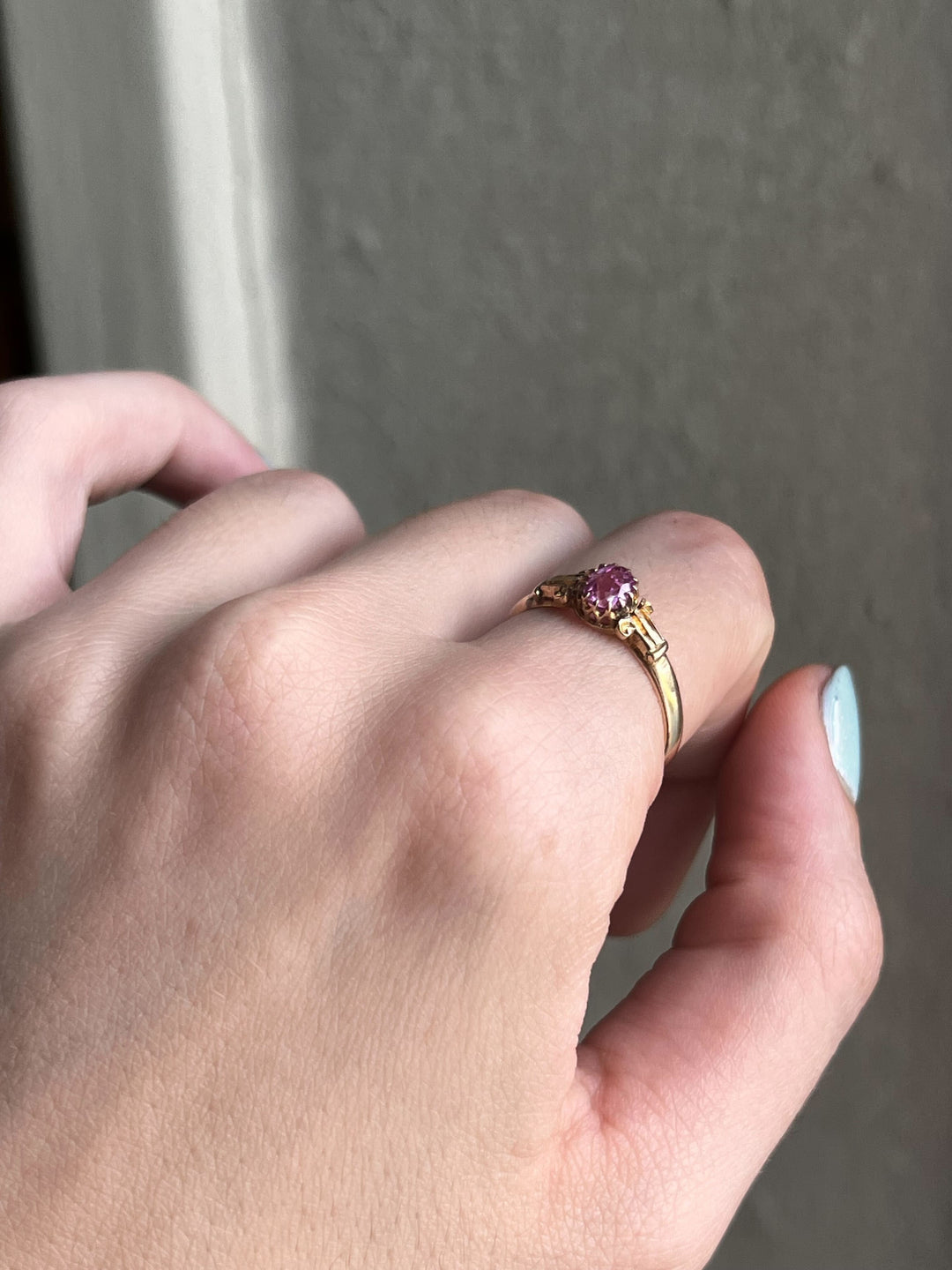 Superbly Saturated Pink Sapphire Victorian Ring