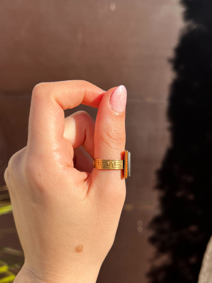 Equestrian Reverse Painted Cufflink Conversion Ring