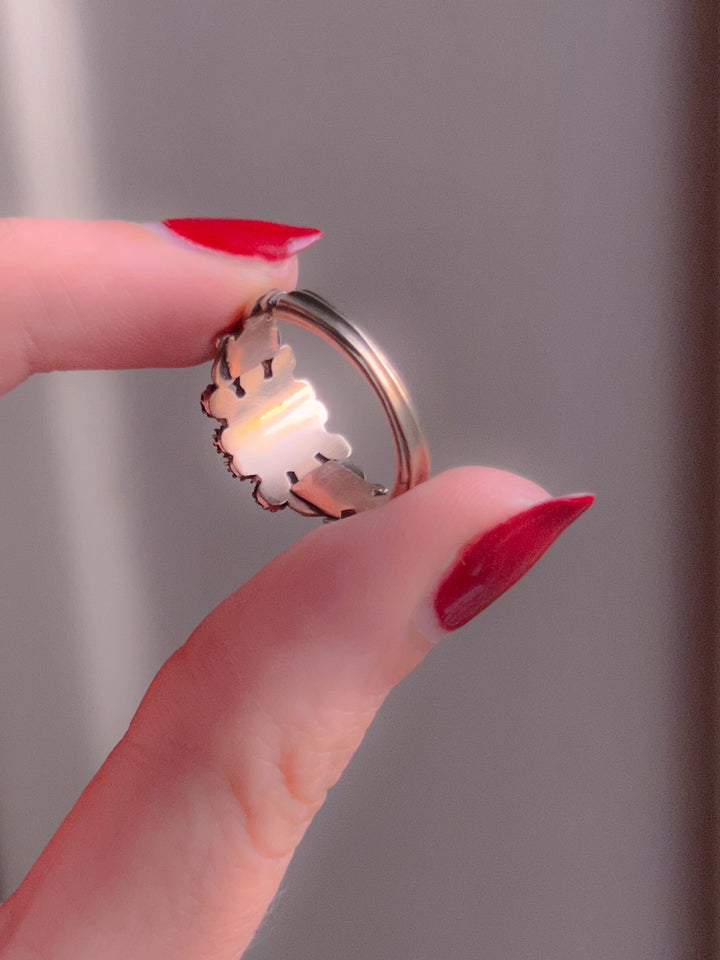 Wonderful Pink Gold Georgian Amethyst Flower Ring