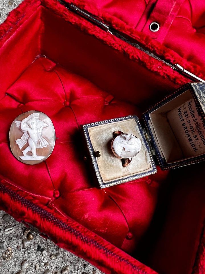 An outstanding Red Velvet + Tufted Silk Napoleon III Box