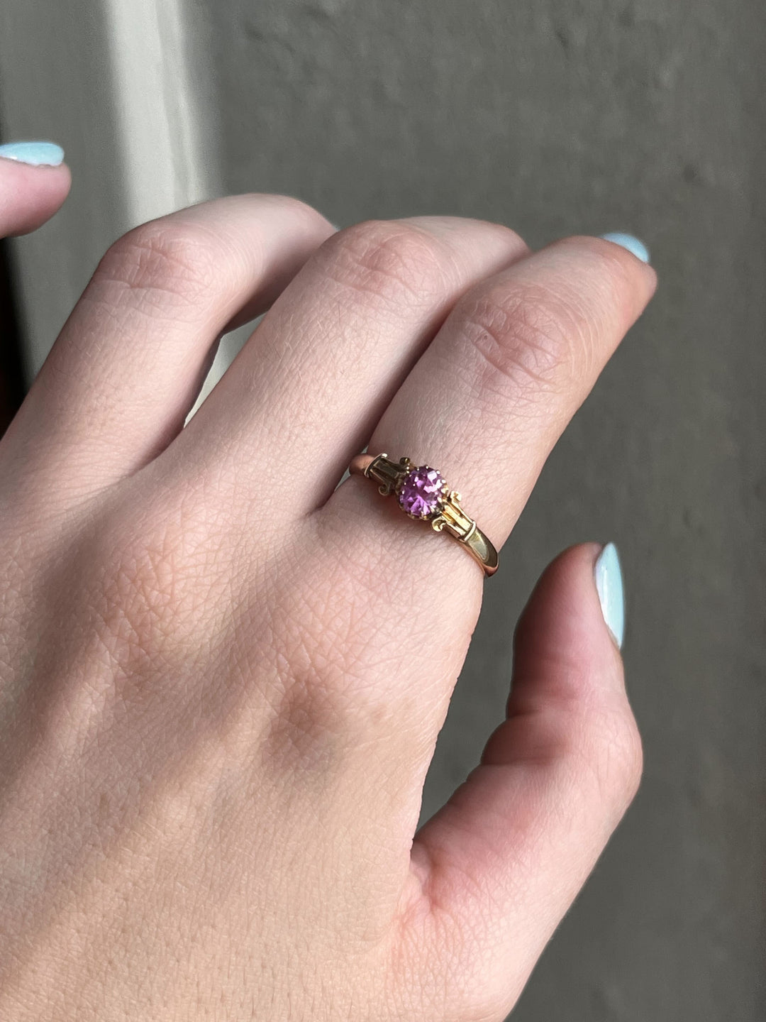 Superbly Saturated Pink Sapphire Victorian Ring