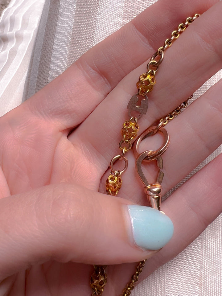 Extremely Rare Padlock Interlocked Chain with Infinity Knots