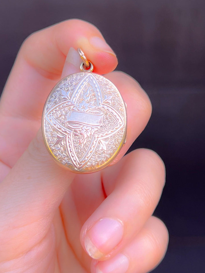 9k Back + Front Robin Locket Circa 1870