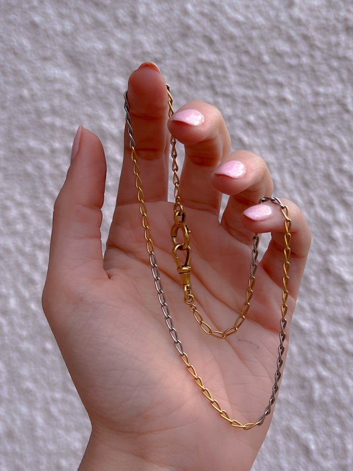 Superb Late 19th C French Watch Chain 18ct + Platinum