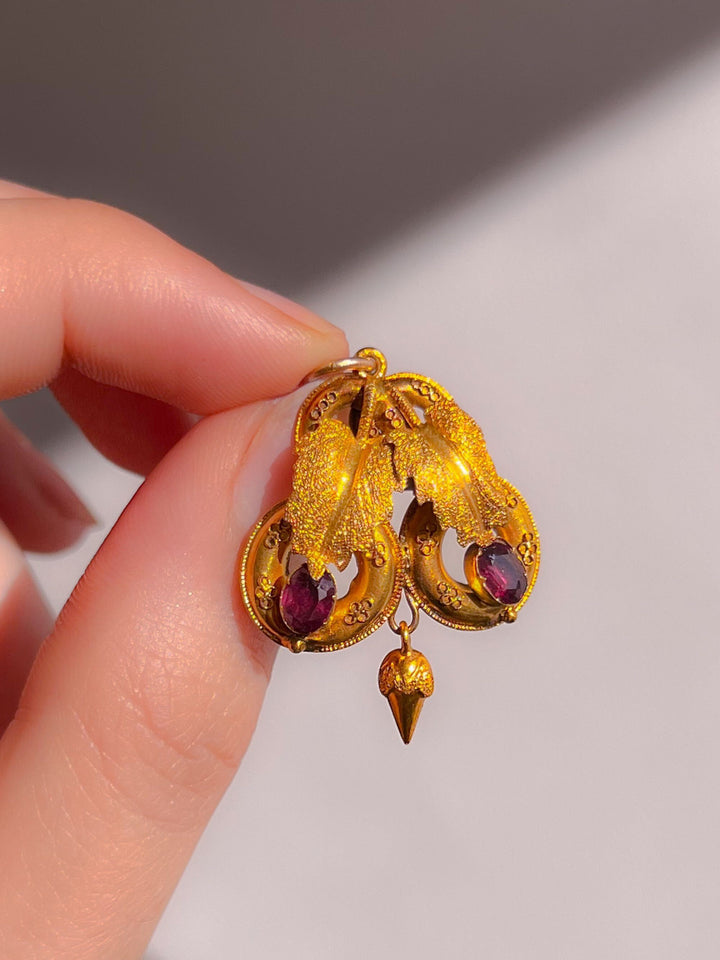 18k Victorian Garnet Pendant
