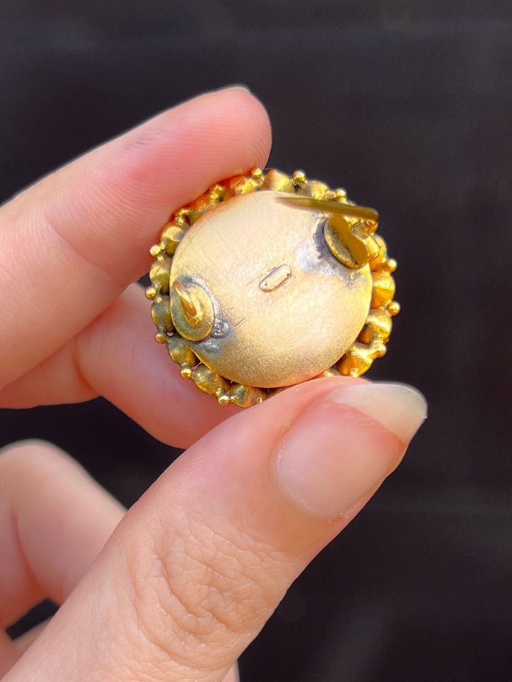 Superb Luminescent “Man in the Moon” Brooch