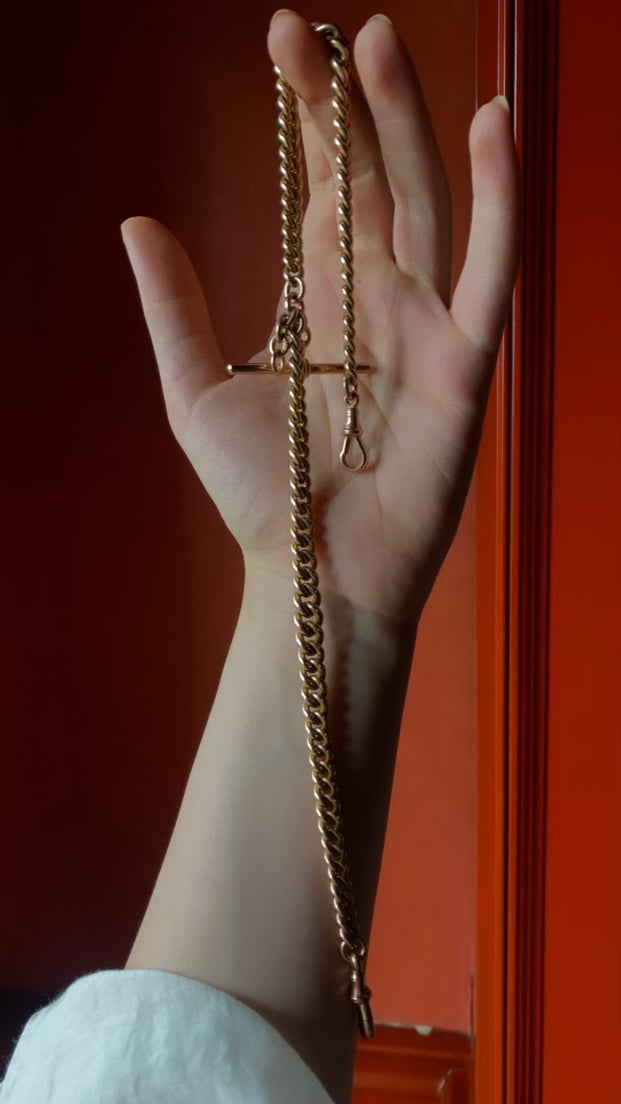 15.25" 9K Victorian T-Bar Chain 61g