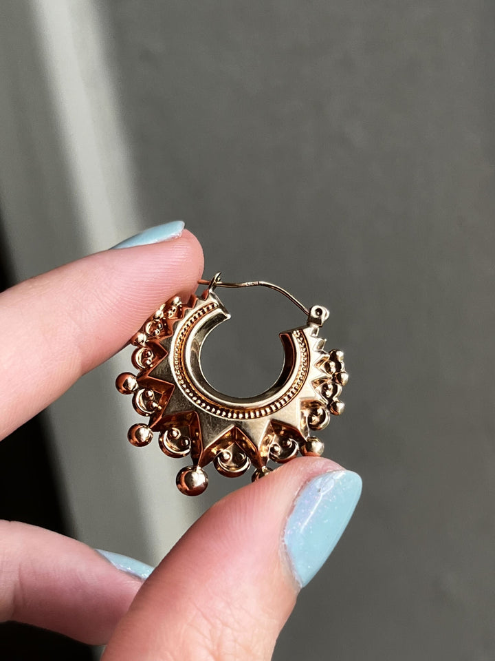 14k Vintage Hoops Circa 1940