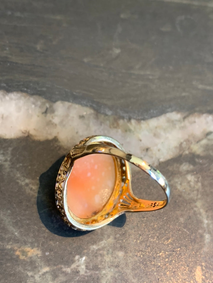 14k Art Deco Warrior Cameo Ring