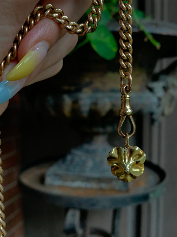 14ct Edwardian Enamel Pansy Pendant