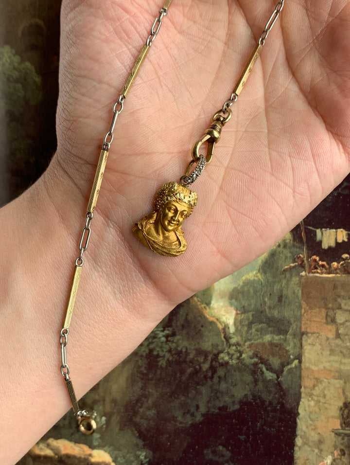 18ct Bacchus Portrait Pendant French C 1850