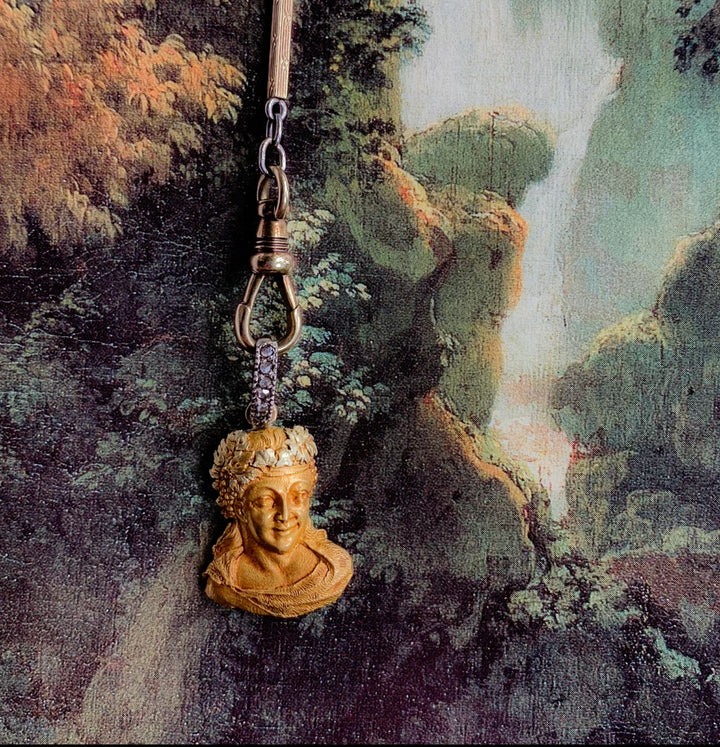 18ct Bacchus Portrait Pendant French C 1850