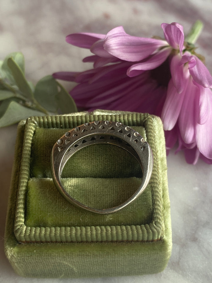 14k Double Band Diamond Ring