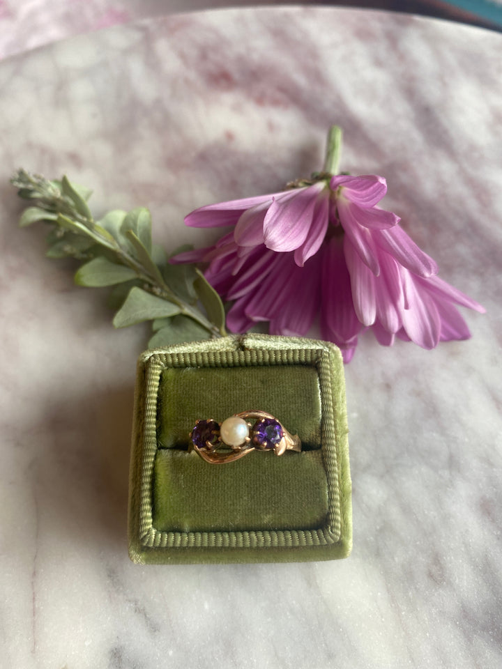Amethyst and Pearl Ring