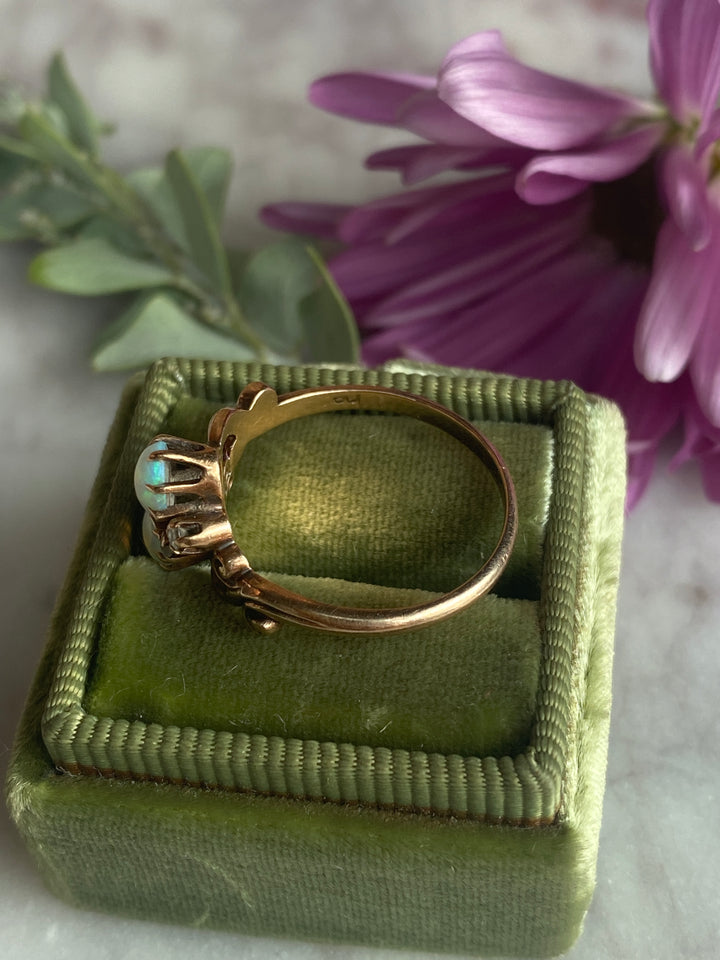 14ct Ostby Barton Double Opal and Diamond Ring