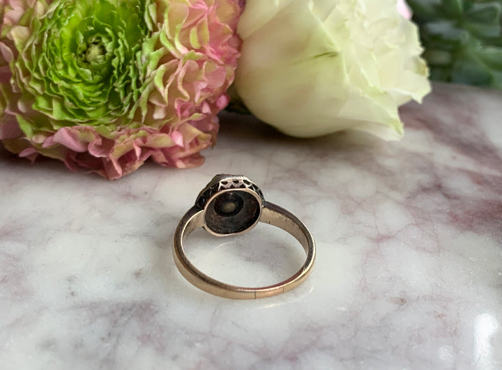 Rose Cut Diamond Cluster Ring 14ct And Sterling