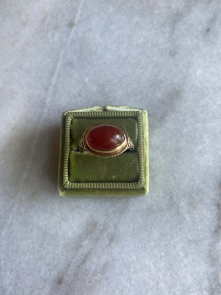 14k Art Deco Carnelian Ring