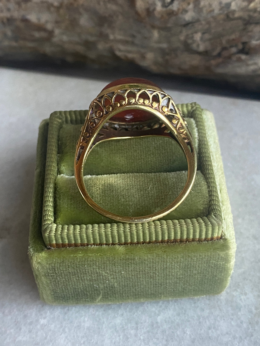 14k Art Deco Carnelian Ring