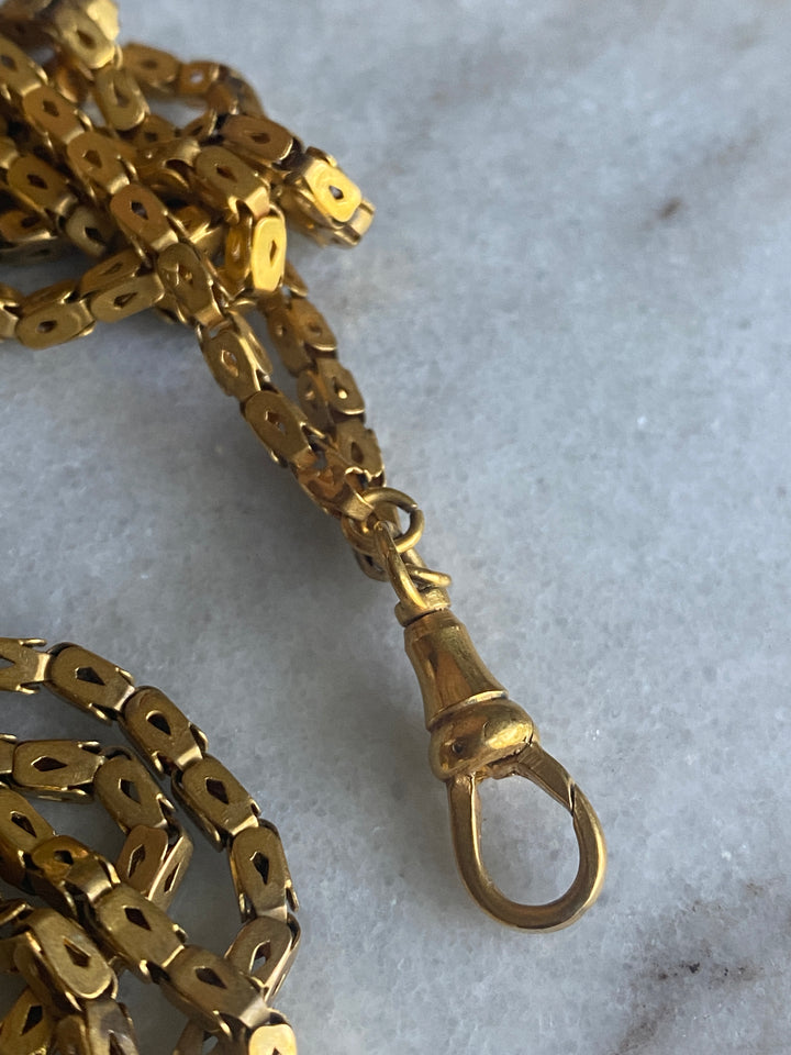 55" Pinchbeck Box Chain Circa 1840