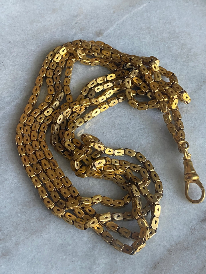 55" Pinchbeck Box Chain Circa 1840