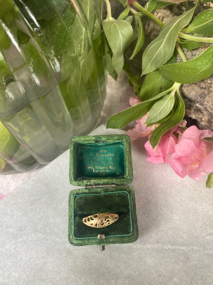 14k Swirl Band Ring Circa 1970