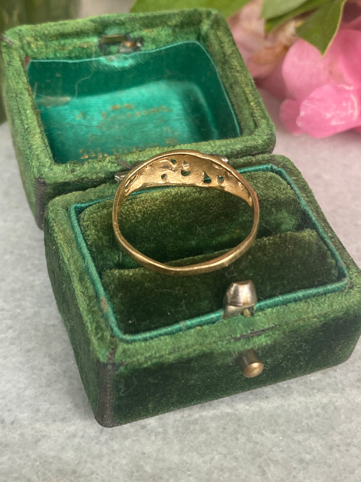 14k Swirl Band Ring Circa 1970