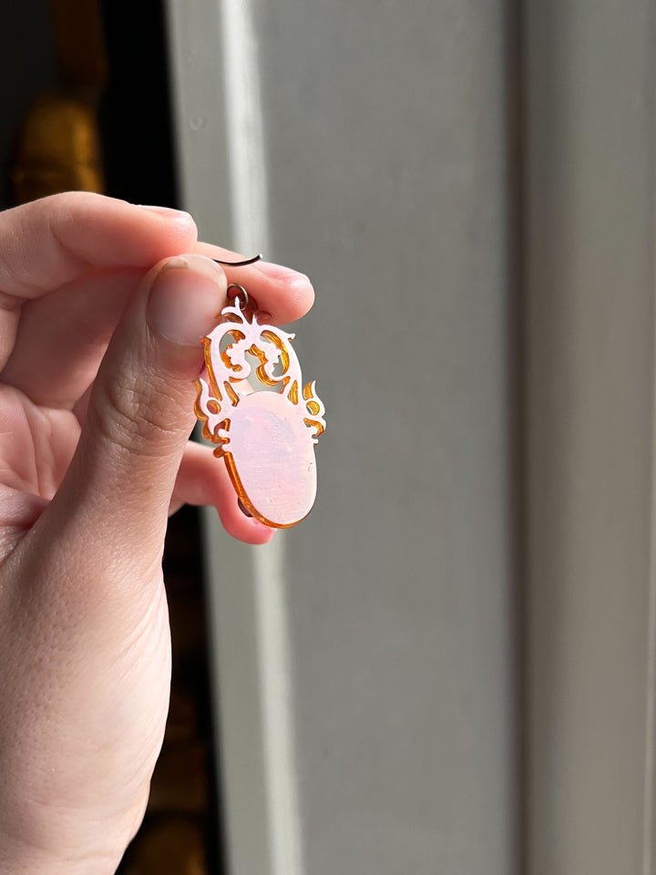 Diana Tortoise Cameo Earrings c. 1870