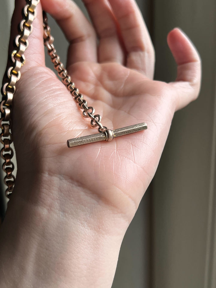 12" Victorian 9k Gold Rollo Watch Chain