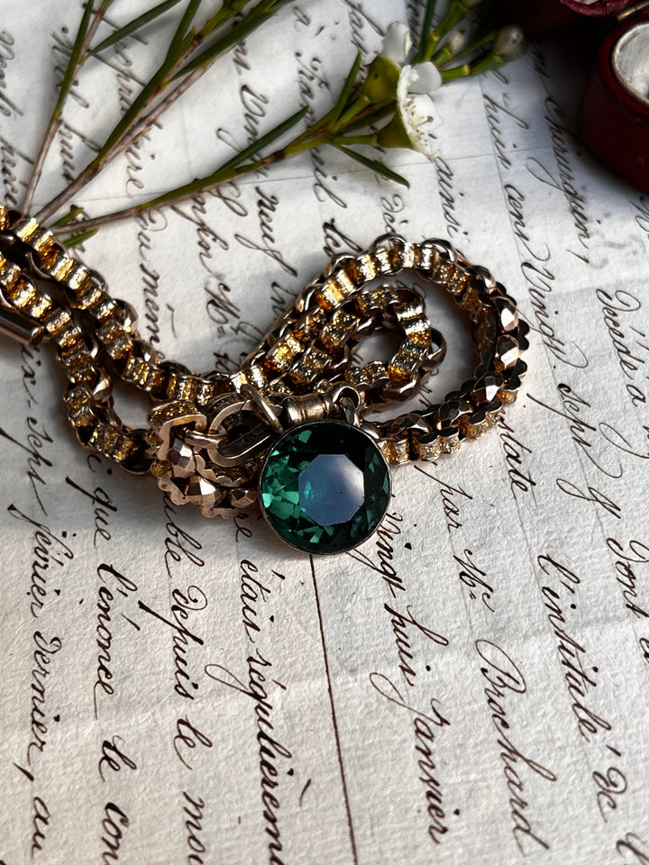 Massive Georgian 'Emerald' Paste Conversion Pendant