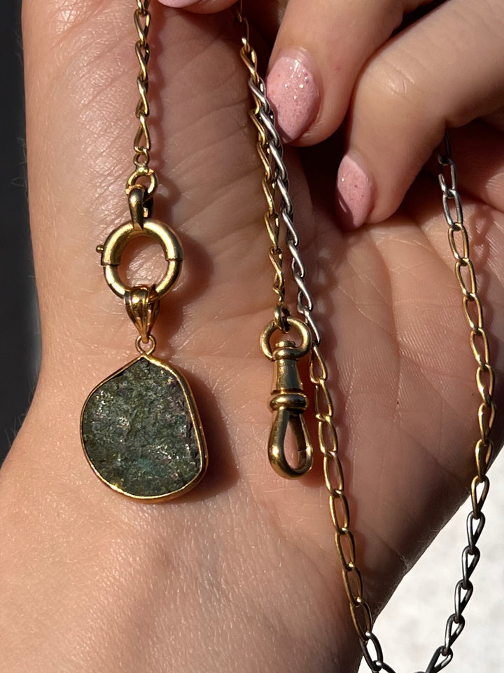 Authentic Roman Coin Pendant Set in 14ct, Possibly Maximus II