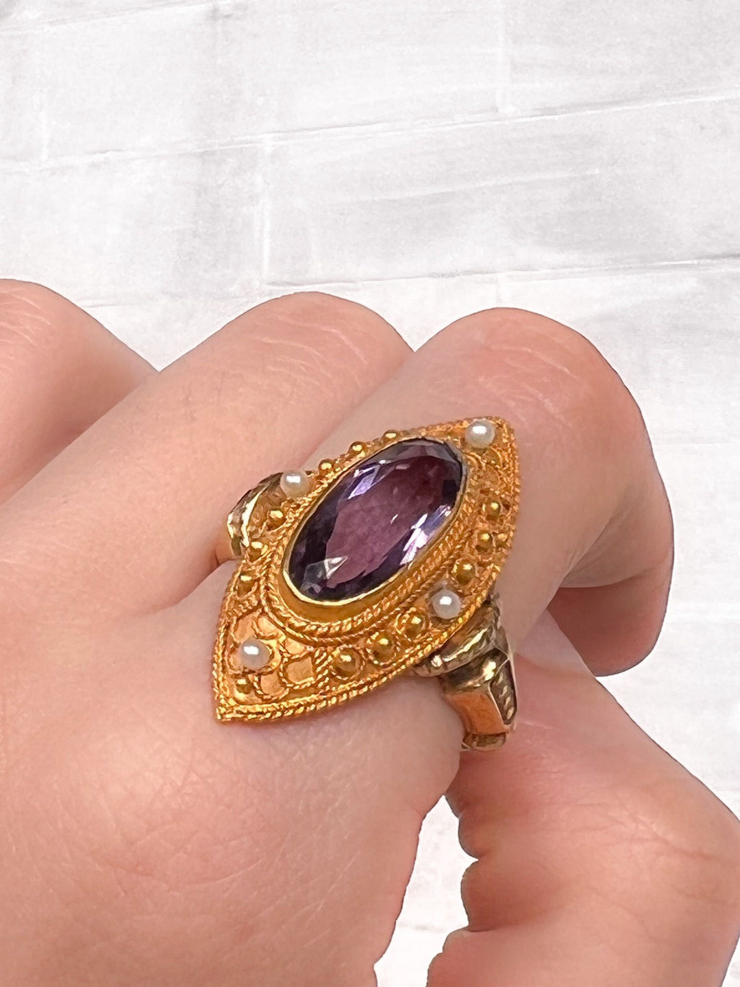 Sumptuous Victorian Archeological Revival Ring
