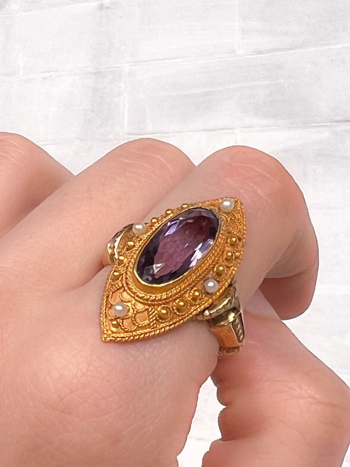 Sumptuous Victorian Archeological Revival Ring