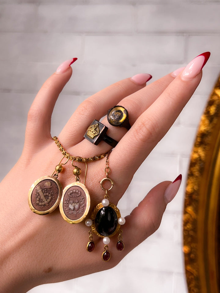 "Bois D'Ursi" Earrings in 12k Over Brass