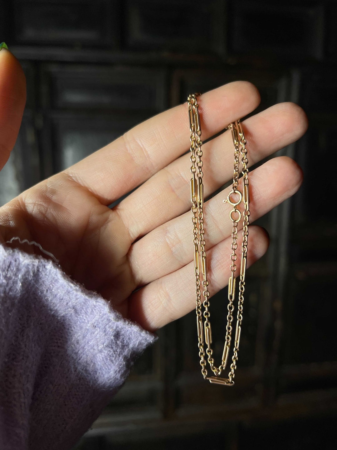 10k Pink Gold American Station Chain *include yellow ribbon*