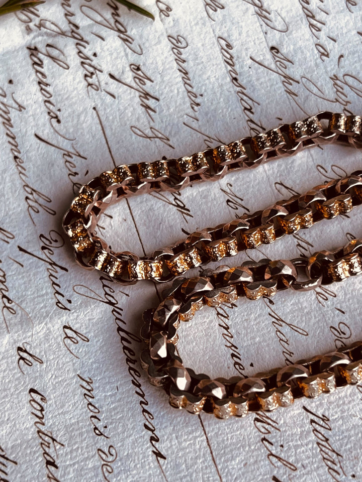 Fabulous Star Studded 9k Gold T-Bar Chain