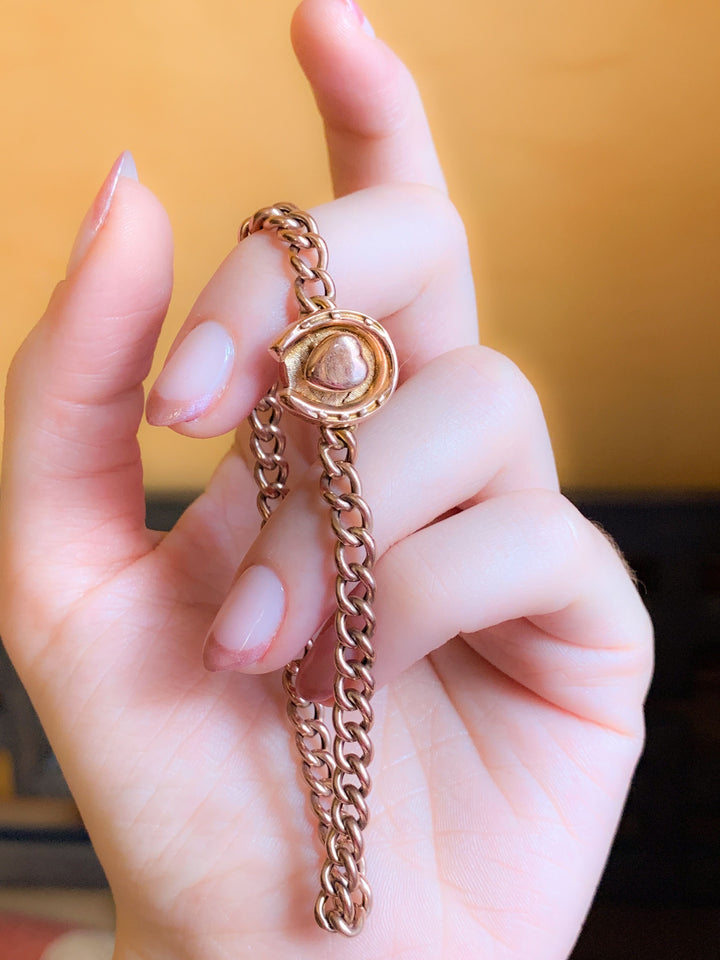 9k English Heart and Horseshoe Bracelet *Include 2 ribbons*