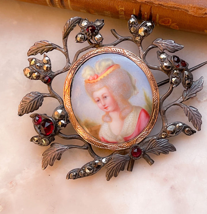 Outrageous 18th C Enamel Portrait Circa 1780