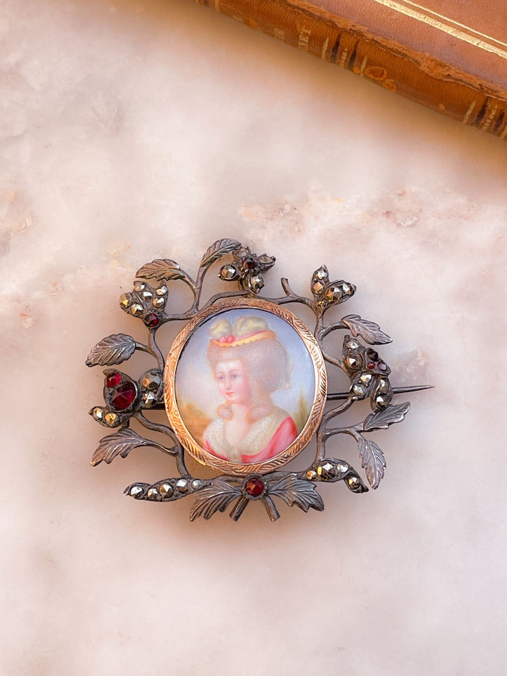 Outrageous 18th C Enamel Portrait Circa 1780