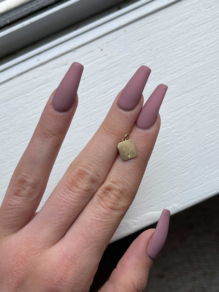 14k Black Enamel "D" Charm with Ribbon