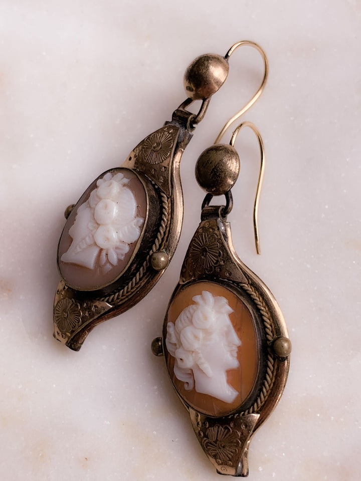 Special Pair of Gold-Filled Victorian American Earrings