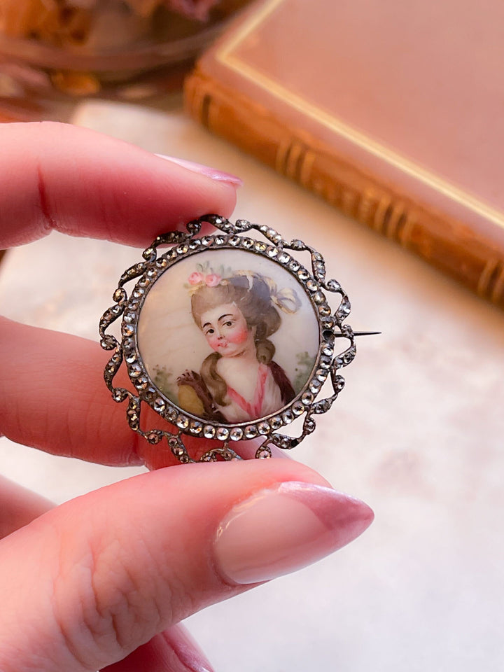 Sterling Silver 18th Century Portrait PLUS CHAIN!!