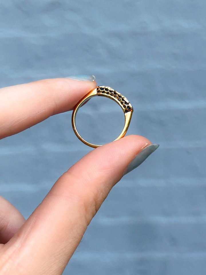 18k and Platinum Sapphire Band with Diamonds